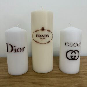 Designer Inspired Candle Set - Cream and White
